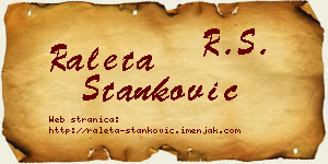 Raleta Stanković vizit kartica